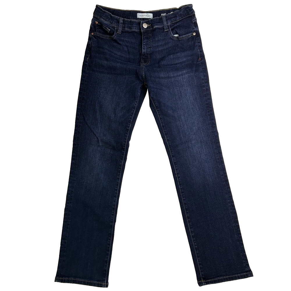 Warp + Weft AMS Jeans Mens 28 x 30 Amsterdam Slim Dark Wash Straight Leg Staple